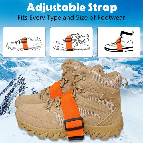 Mid-Sole Ice Cleats for Boots and Shoes Men & Women Crampons Anti Slip Ice Shoes Snow Traction Cleats -Rotatable Traction Aids for Winter Snow L/XL-2PCS