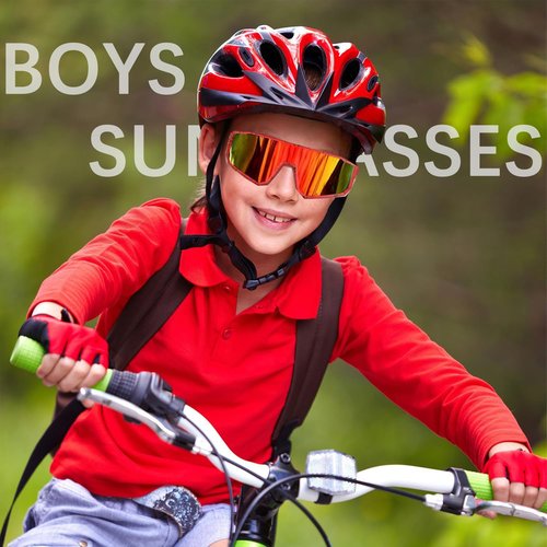 DYSAKER Youth Baseball Sunglasses for Boys Girls Age 4-12, Softball Cycling Sunglasses for Kids with Strap UV Sports Goggles