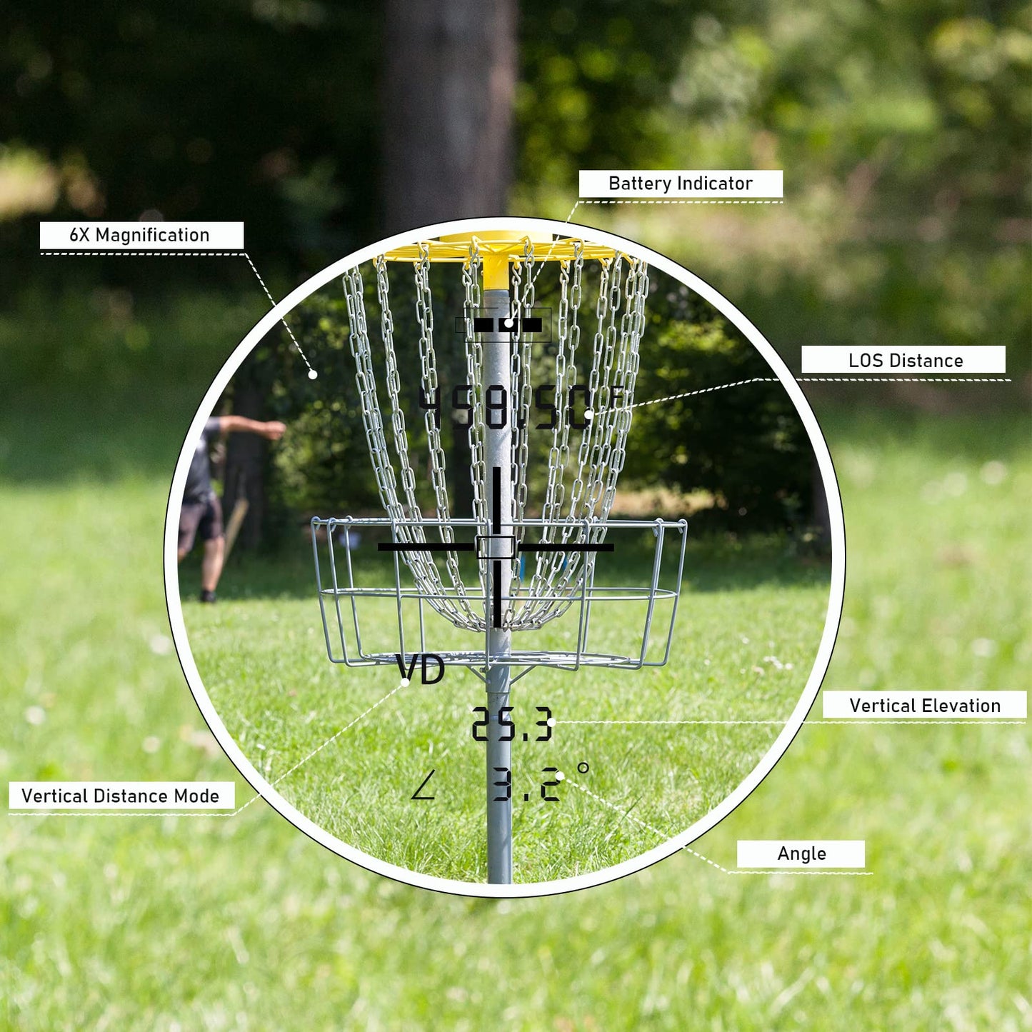 REVASRI Range Finder for Golf and Disc Golf, Measure in Feet Yards, Elevation and Slope Calculation, Pin Lock and Vibration, 1000 Yards Rechargeable Rangefinder