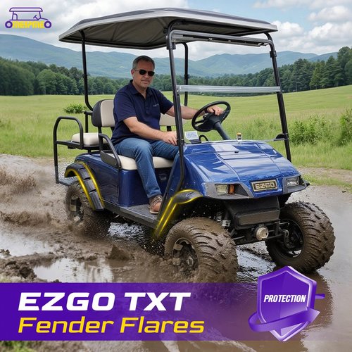 EZGO TXT Fender Flares, Golf Cart Front and Rear Fender Flares for EZGO TXT 1994-2013 Gas/Electric Golf Carts, Premium ABS Impact-Resistant Golf Cart Standard Fender Flare with Self Tapping Screws