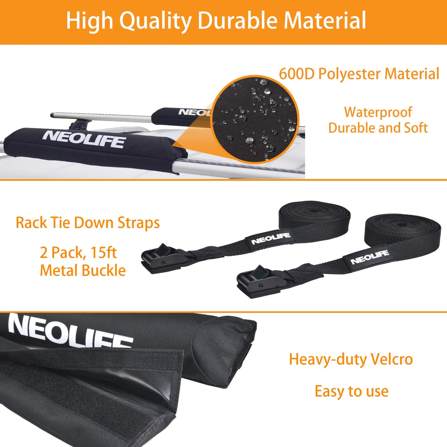 WONITAGO Soft Roof Rack Pads for Surfboard, SUP Paddleboard and Snowboard