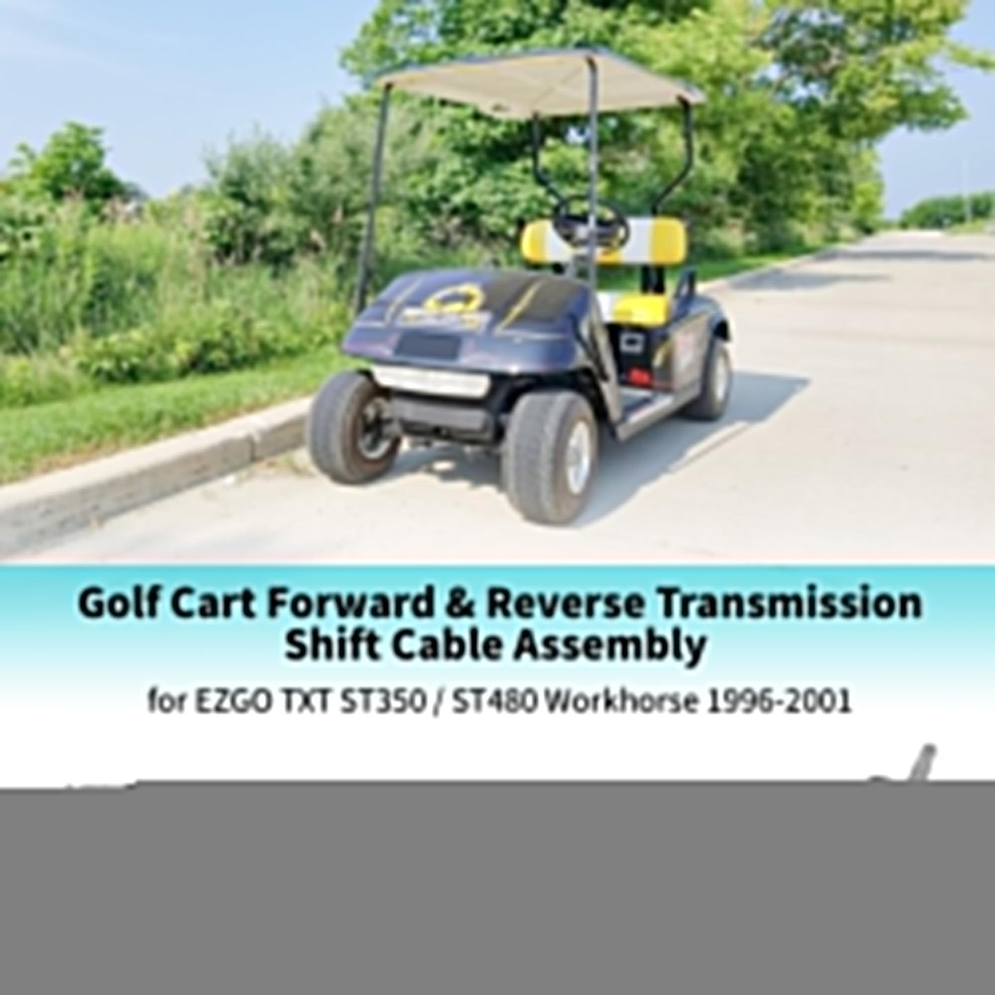 10L0L Golf Cart Transmission Forward Reverse Shift Cable Assembly for 1996-2001 EZGO TXT ST350 ST480 Workhorse MPT 1200 Gas Models, Replace OEM# 72341-G01 72341G01, 50.5" Long (2 Pack)
