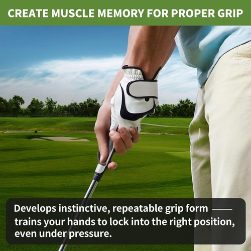Fanshaw Golf Grip Trainer with Arm Band, 2-in-1 Golf Swing Training Aid for Correct Grip & Arm Positioning,Fixes Grip Posture & Locks Elbow for Consistent Shots,Men & Women Golf Accessories