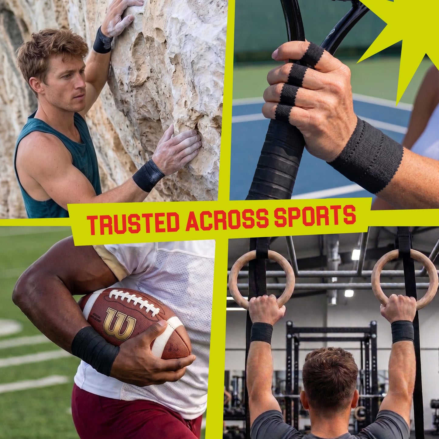 Summum Fit Black Athletic Tape Extremely Strong: 3 Rolls + 1 Finger Roll. Easy to Apply & No Residue. Sports Tape Athletic for Boxing Football Climbing or Gymnastics for Wrist Ankle & Hand Protection