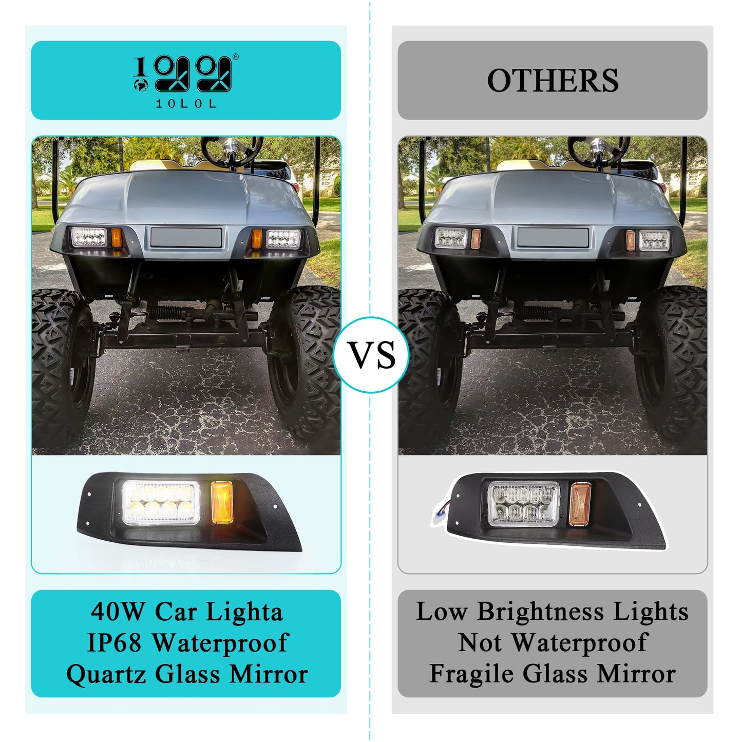 10L0L Golf Cart Light Set for Golf Cart EZGO TXT 1996-2013 12V Headlight Taillight (2022 Update)