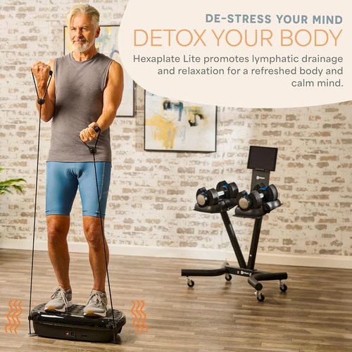 Lifepro HexaPlate Lite Vibration Plate - Magnetic Acupoint Full Body Exercise Machine for Toning & Recovery