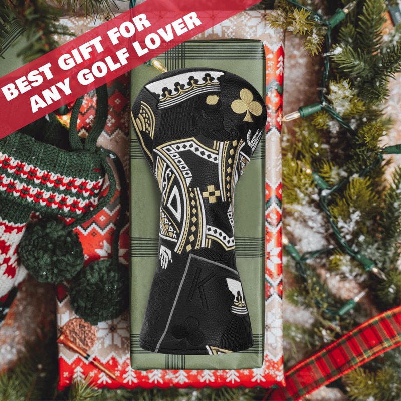 BAIRBRE Golf Head Covers,Black Poker Diamond King 3 Wood Headcover Golf Driver Cover Fariway Wood Headcover Hybrid Head Covers Golf Club Covers for Most Brand (for Driver)