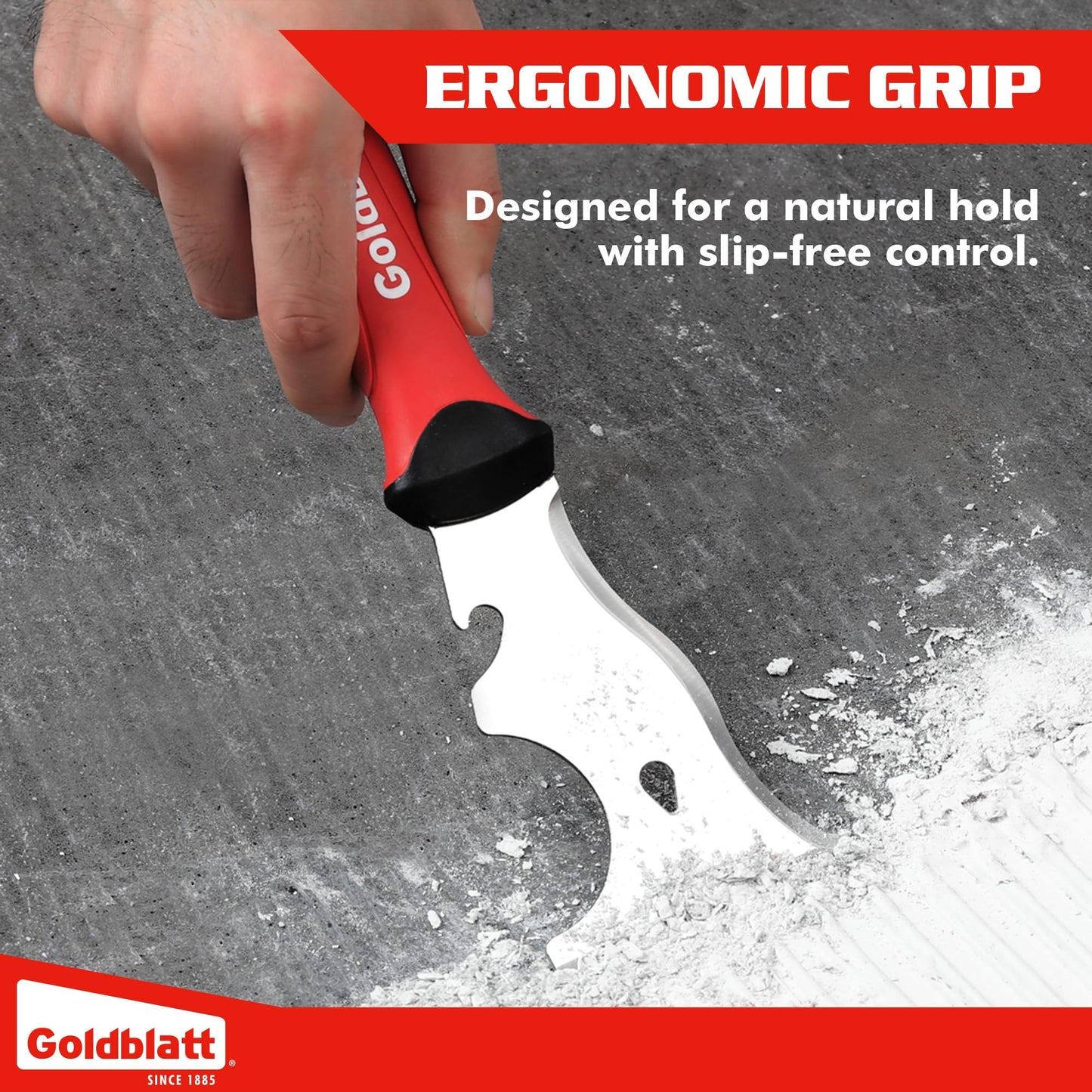 Goldblatt 9-in-1 Paint Scraper Tool, Heavy Duty Stainless Steel Putty Knife Scraper with Metal Hammer End, Multi-Use Painters Tool for Wood, Painting, Drywall