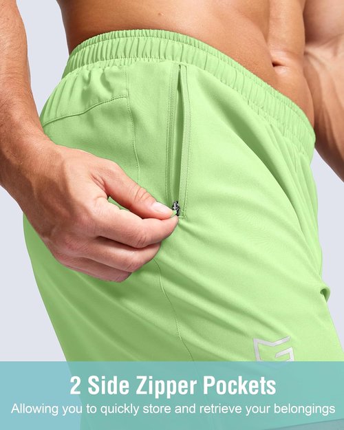 G Gradual Men's Athletic Running Shorts - Quick Dry with Zipper Pockets | 7"/5"/9" Sizes for Gym & Outdoor Activities