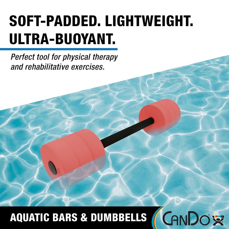 CanDo Aquatic Swim Bars and Dumbbells for Learning to Swim, Hydrotherapy, Swimming, Water Aerobics, Rehab, Swim Lessons, Pool Fitness