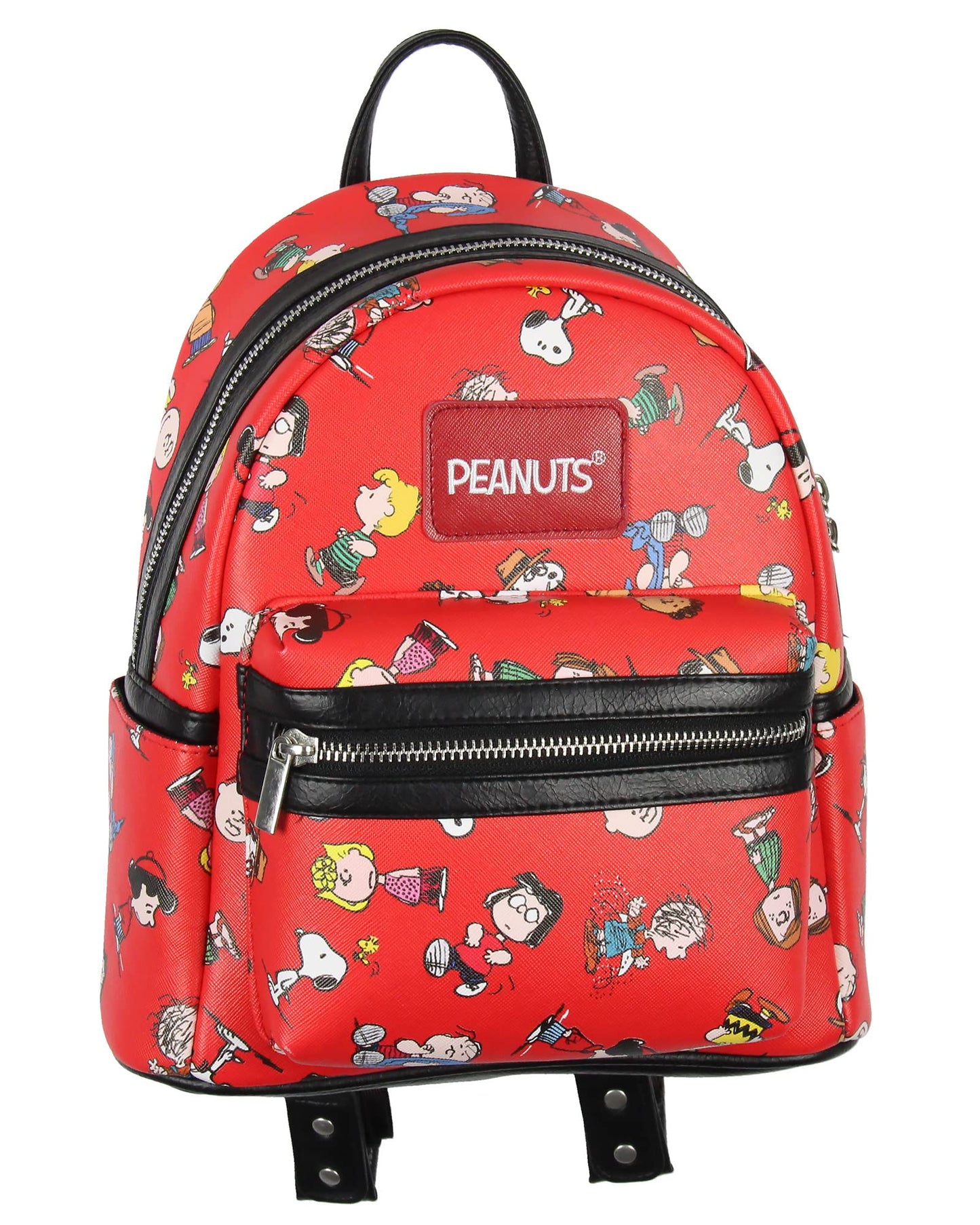 INTIMO Peanuts Snoopy Charlie Brown Linus Lucy Sally Marcie Toss Print Mini Backpack 10"