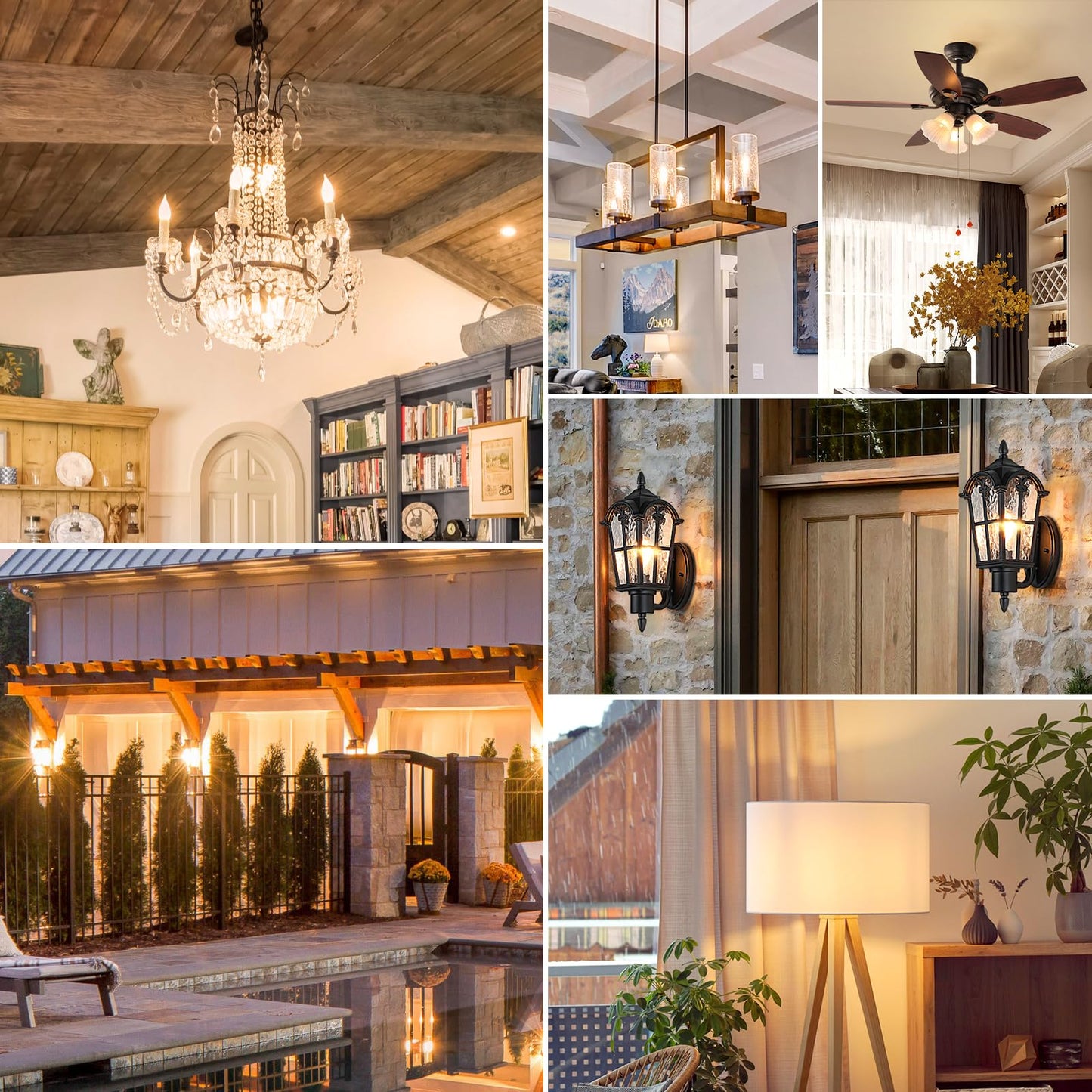 GoBright Dimmable LED Candelabra Bulbs 2700K Soft Warm White, 60W 630LM Candle Light Bulb with Vintage Flame Tip, 6W Clear Glass LED Bulbs for Chandelier, Pendant, 6-Pack