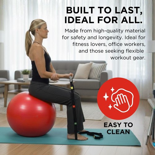 THERABAND Exercise Ball, Stability Ball with 55 cm Diameter for Athletes 5'1" to 5'6" Tall, Standard Fitness Ball for Posture, Balance, Yoga, Pilates, Core, & Rehab, Red