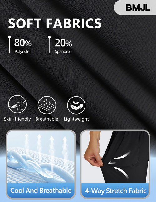 BMJL Womens Joggers High Waisted 29" Workout Track Pants with Pockets Athletic Gym Yoga Casual(Black,L)