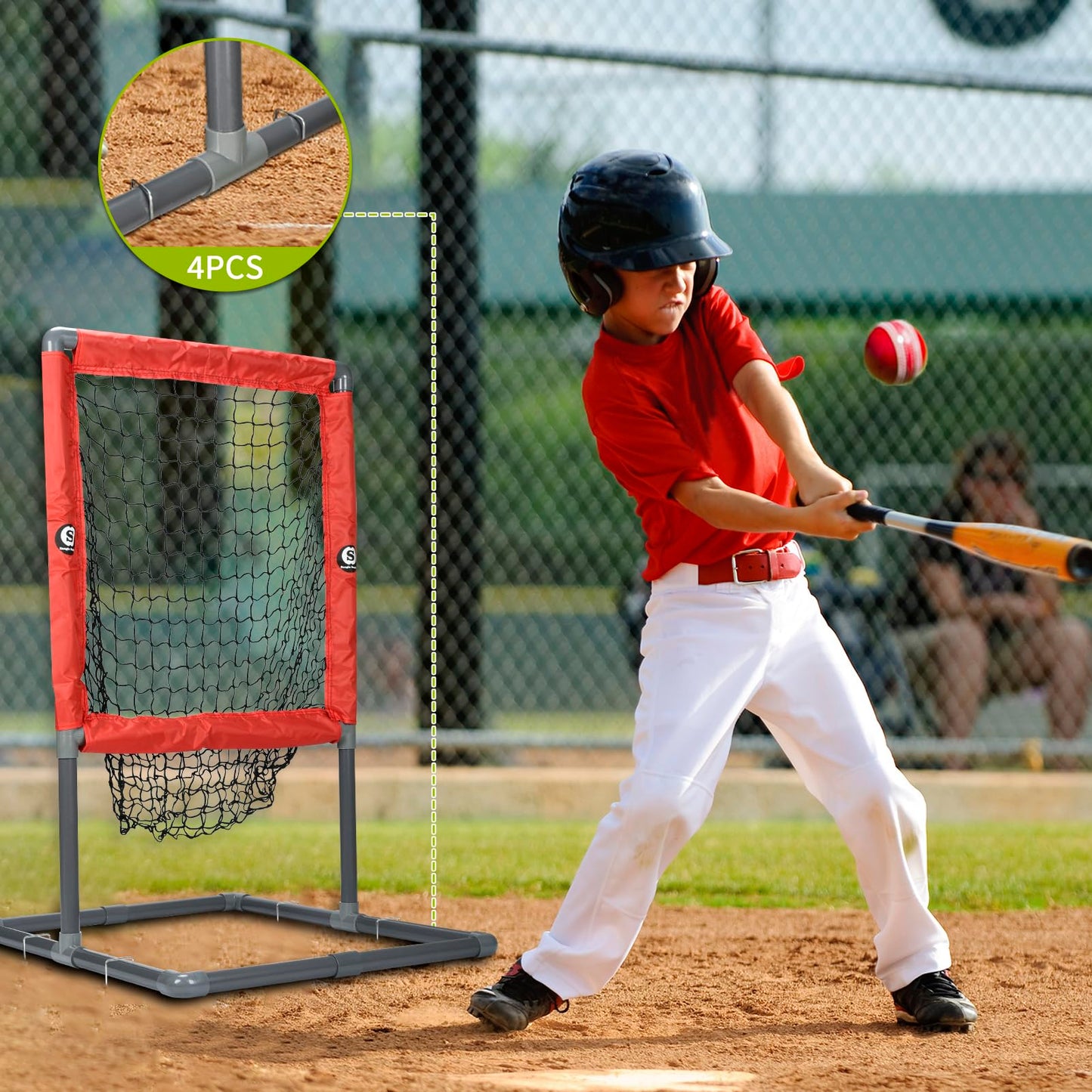 Baseball Ball Strike Zone,Sangle Soppfy Pitching Net & Baseball Strike Zone Compatible with Softball Balls and Plastic Baseballs.Baseball Net Set Up and Assemble Easily. (2 in 1)
