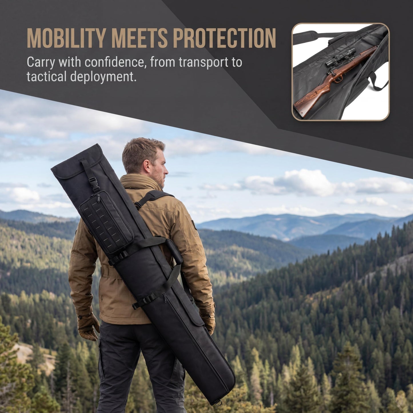 INSSTUID Rifle Case Soft Shotgun Cases Long Gun Bag for Hunting Shooting
