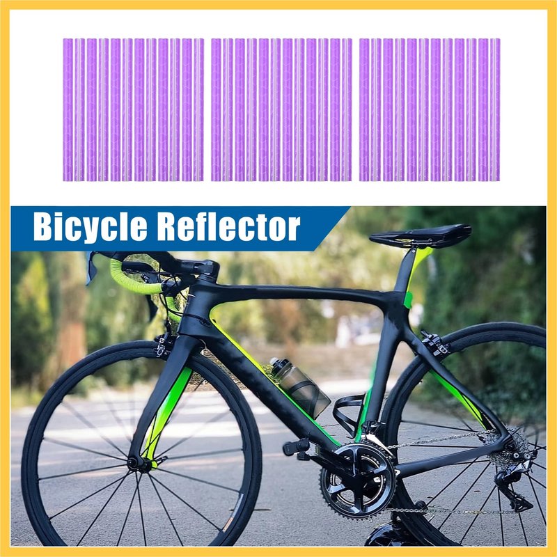 REPAIROCK 36 Pcs Purple Bicycle Reflector Reflective Version Durable ABS Night Visibility Cycling for Bike, Mountain Bike, Wheels, Wheelchair Auto Replacement Parts