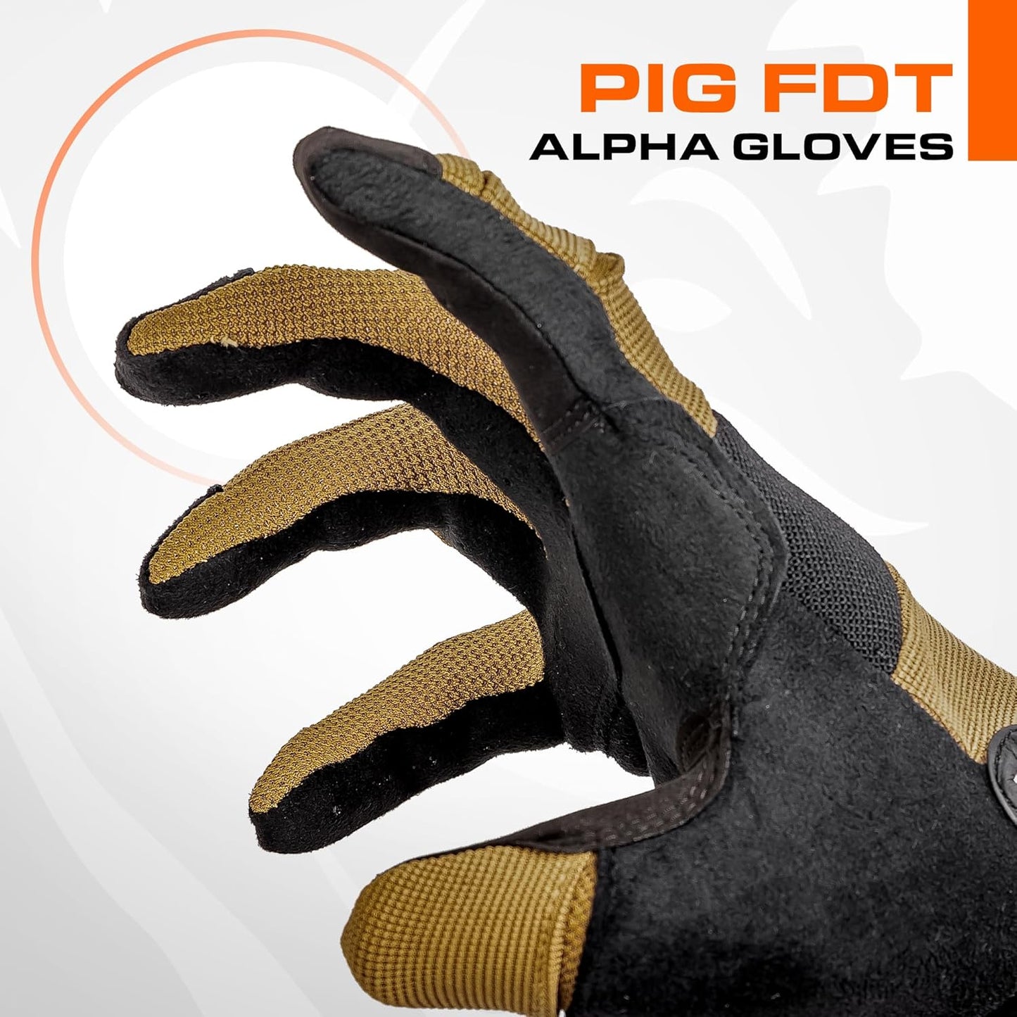 PIG Alpha Tactical Gloves - Full Dexterity, Touchscreen Compatible, Breathable Design | 1 Pair
