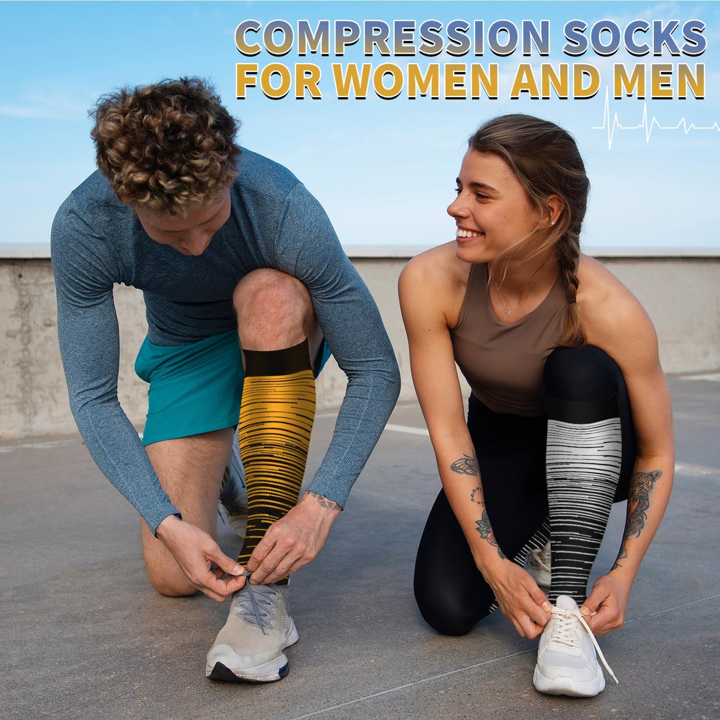 Graduated Medical Copper Compression Socks for Men & Women Circulation 8 Pairs 20-30mmHg - Best for Running Athletic Cycling
