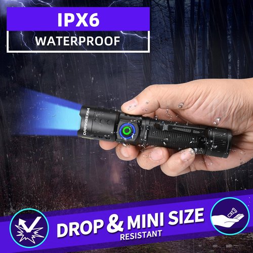 DARKBEAM UV Flashlight 365nm Black Light - Mini & Powerful LED Ultraviolet Blacklight Flashlights - Rechargeable Woods Lamp for AC Leak, Resin Curing, Cat/Dog Urine, Blood Tracking, Rocks Finder