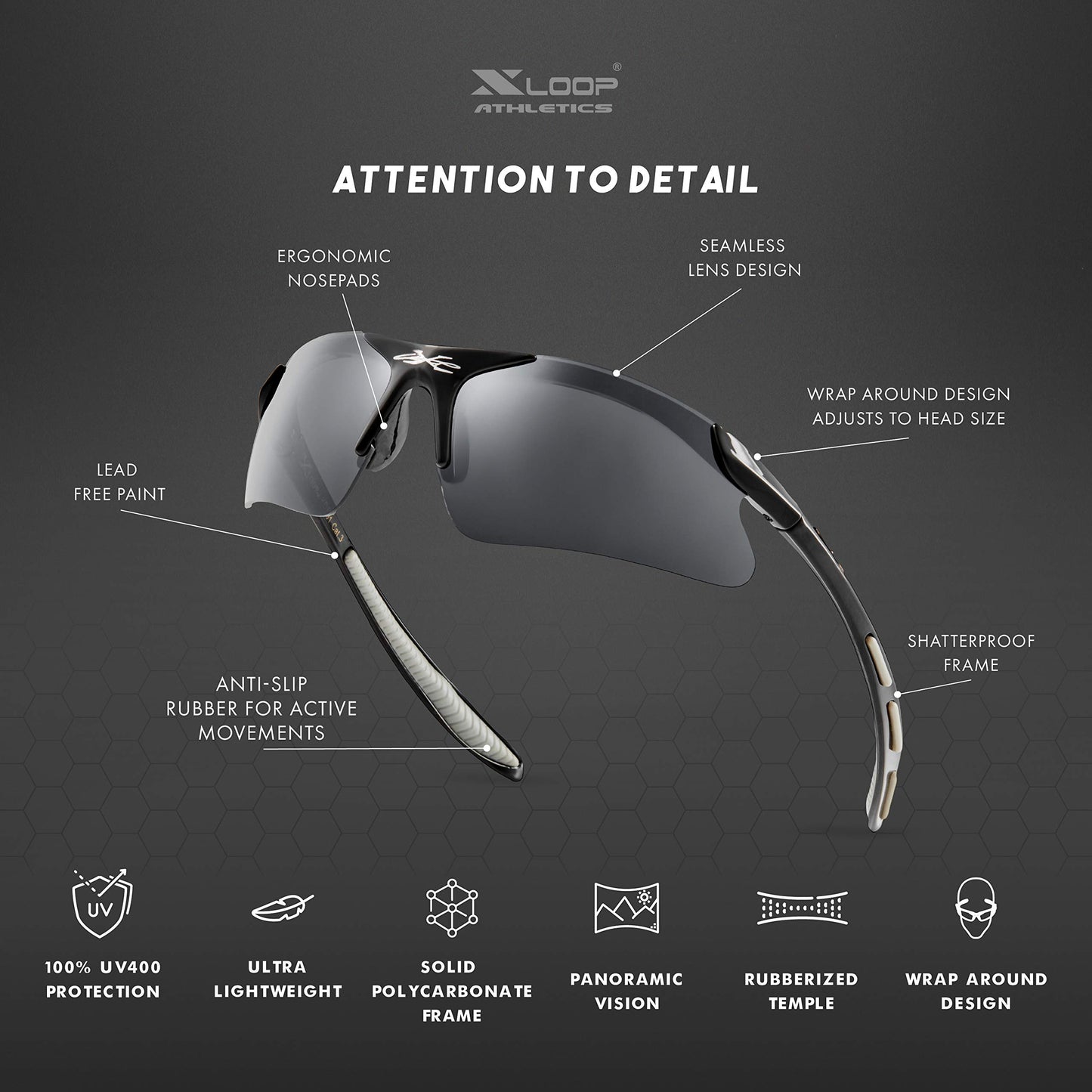 X LOOP Kids Sports Sunglasses for Boys Girls Children Age 3-10 - Half Frame UV400 Baseball Cycling Softball Glasses