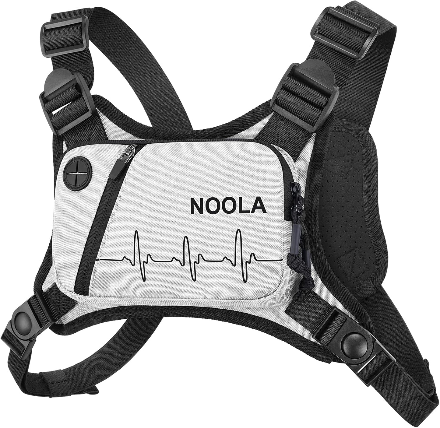 NOOLA Running Chest Pack - Lightweight Reflective Vest for Men & Women | Ideal for Jogging, Cycling, EDC - White