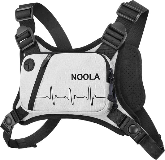 NOOLA Running Chest Pack - Lightweight Reflective Vest for Men & Women | Ideal for Jogging, Cycling, EDC - White