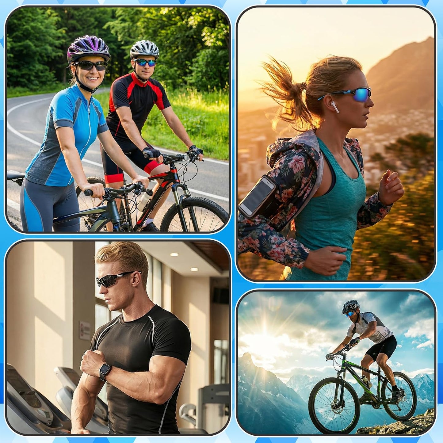 Skiennix Polarized Sports Sunglasses - UV Protection & Lightweight Wraparound Design | 4 Pack