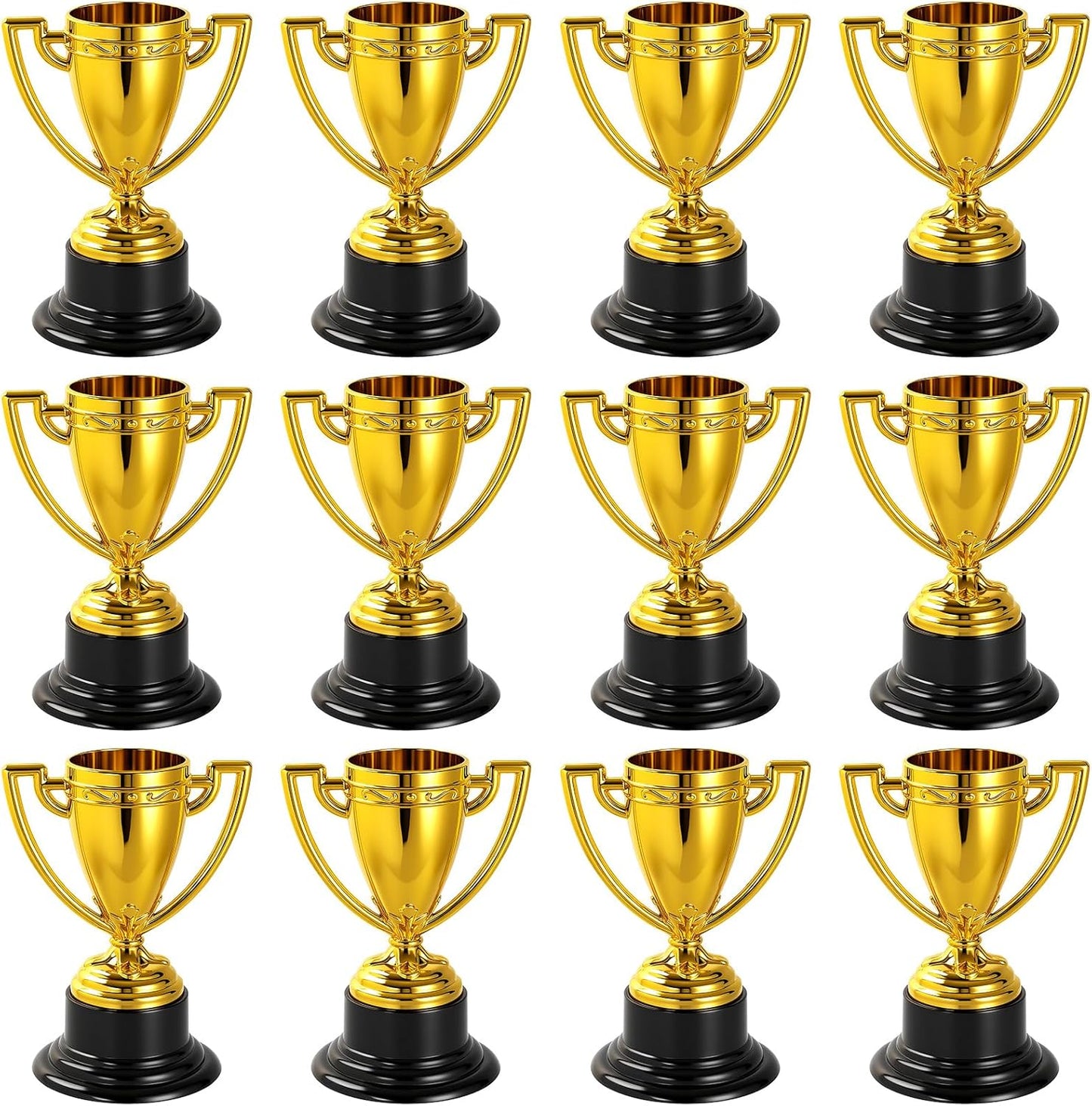 Skiennix Mini Trophies - Bulk Plastic Gold Trophy Cups for Kids' Sports Tournaments | 3.4 Inch