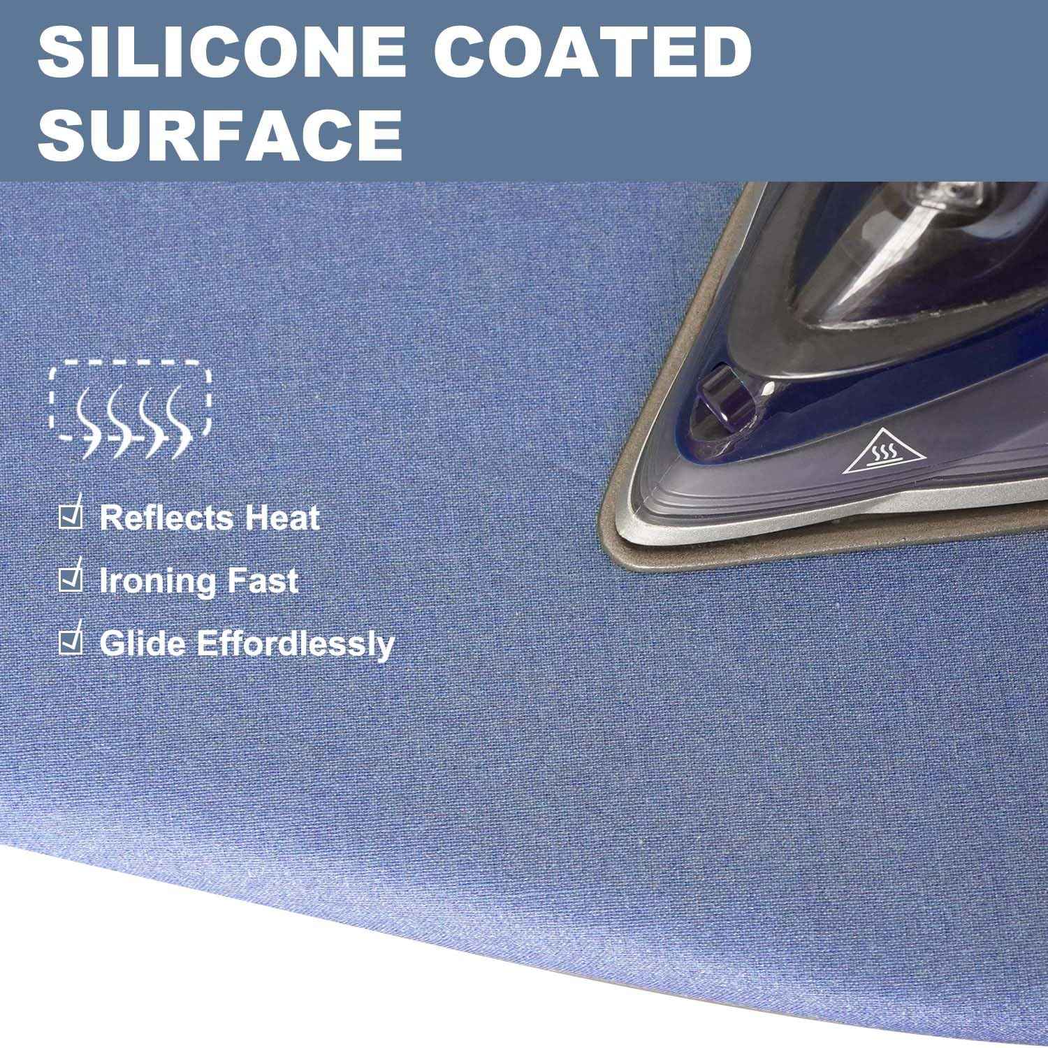 VividPaw 14x42 Inch Over-The-Door Ironing Board Cover with User-Friendly Design, Heavy-Duty Padding, Adjustable Elastic Drawstring and Fasteners - Replacement Iron Board Cover