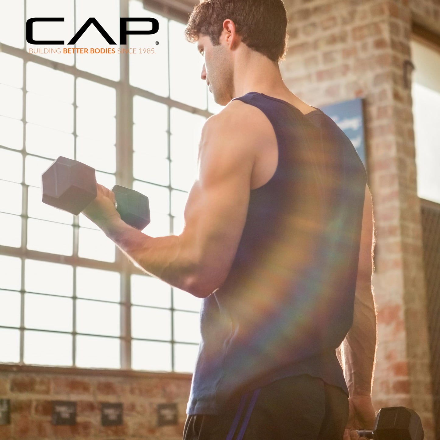 CAP 50 LB Set, 5 LB x2 & 20 LB x2 Rubber Coated Hex Dumbbell Set, Rubber Free Weights for Home Gym Strength Training, Comfort Grip Handle