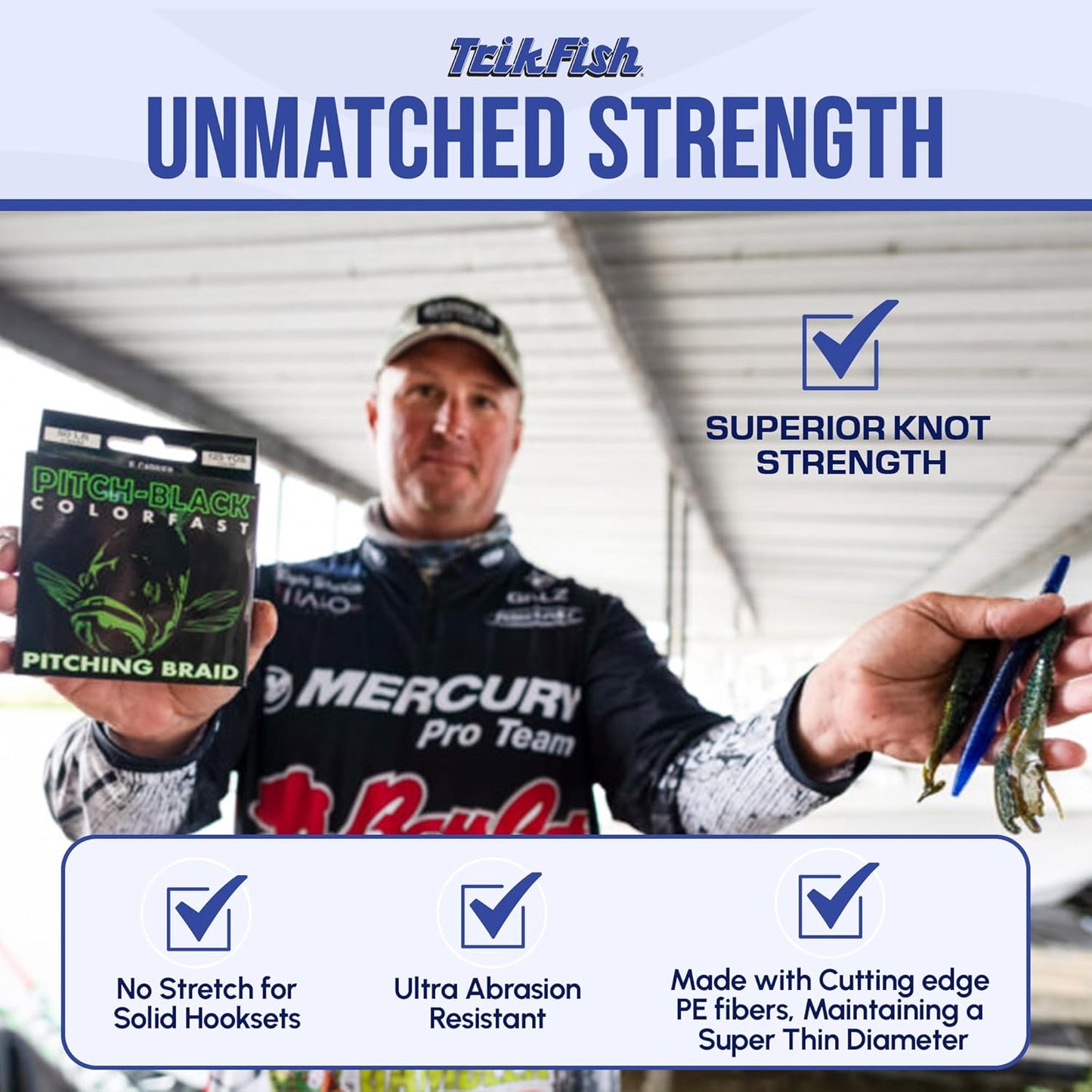 TrikFish Gator Braid Fishing Line - Strong 8 Strand Braided Design - No Fade Swamp Green - 10-100 lb Test