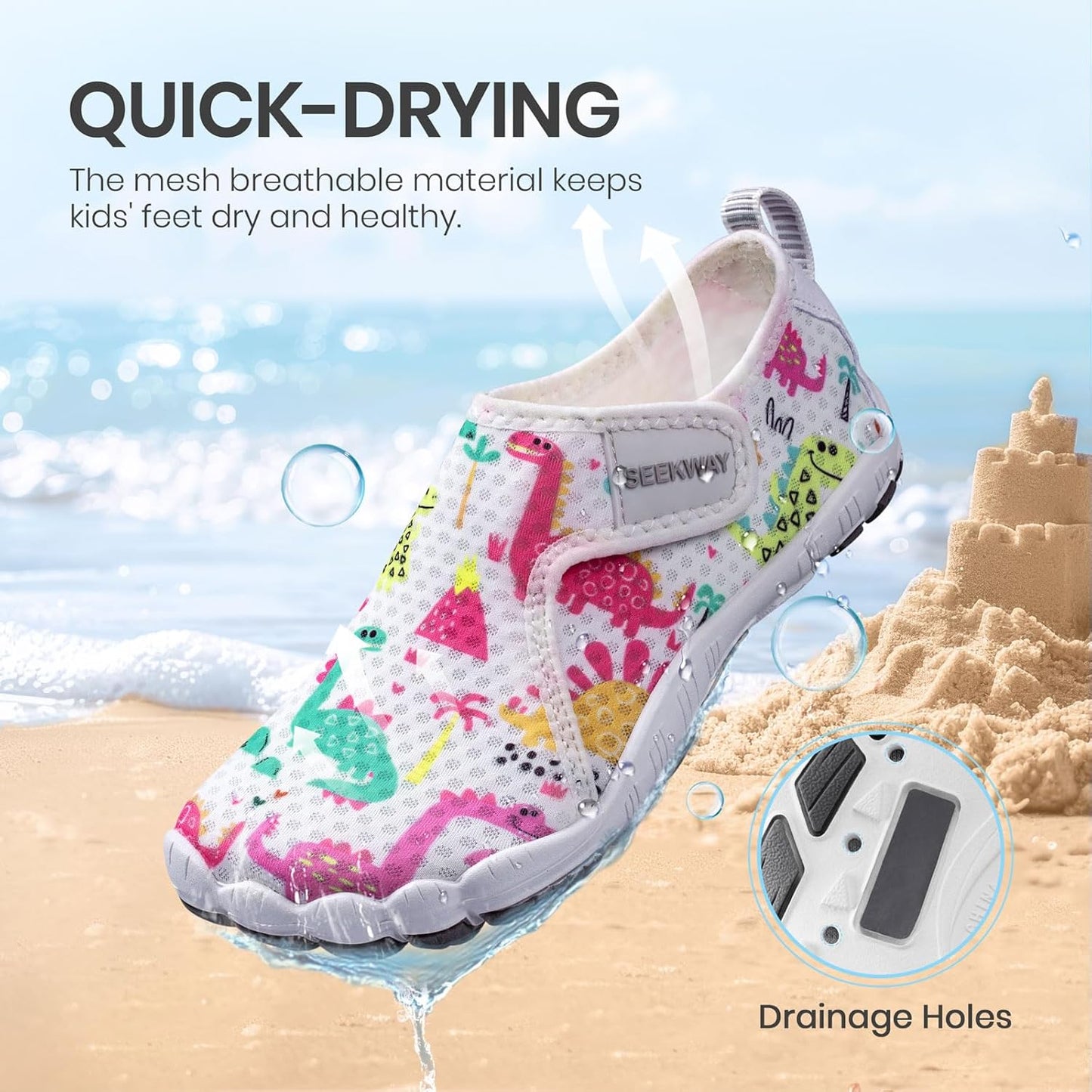SEEKWAY Barefoot Water Shoes for Kids - Quick-Dry, Non-Slip Sand Shoes for Hiking & Beach | Toddler Sizes