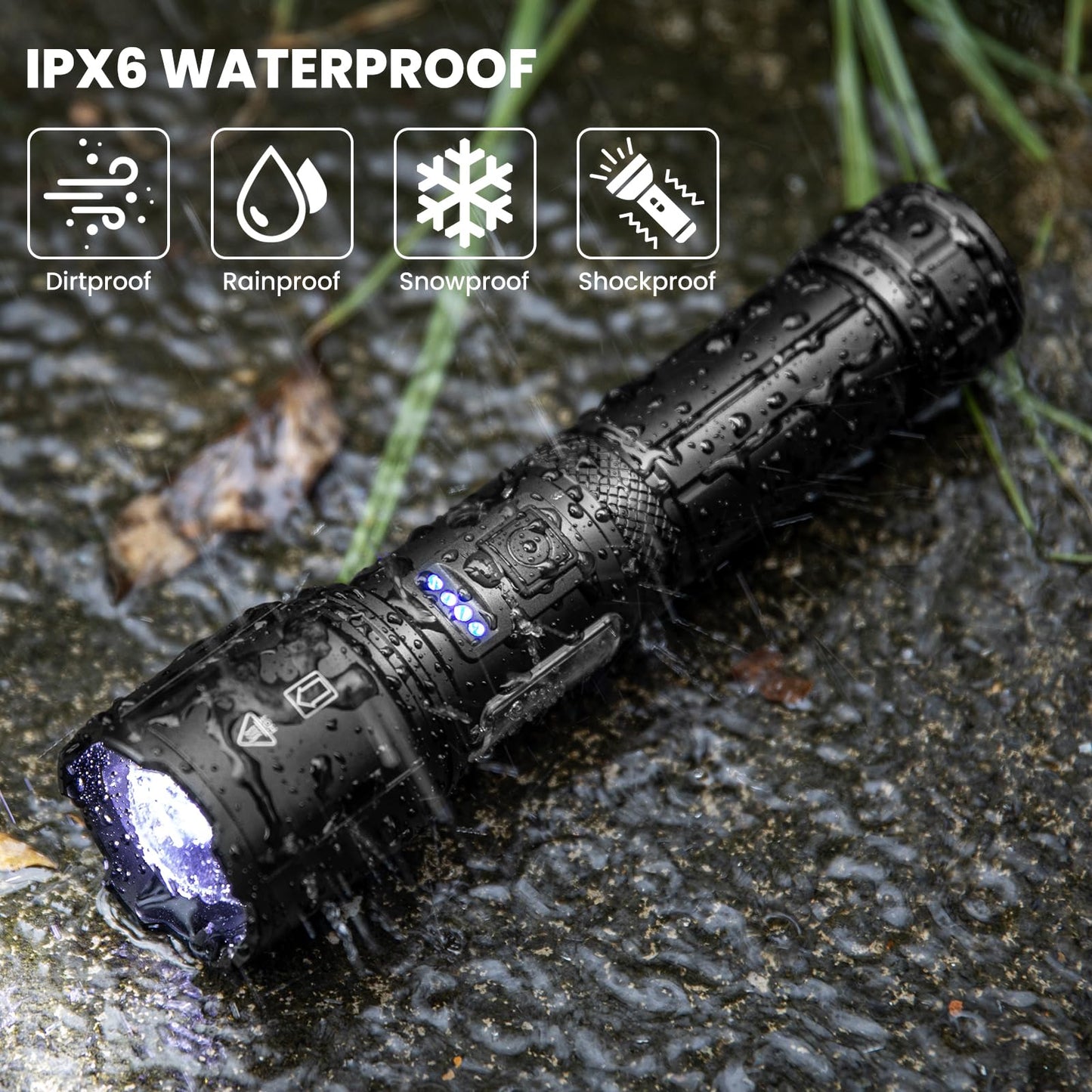 ECLINCO Flashlight Rechargeable 990,000 High Lumens, 3 Pack Led Flash Lights with 5 Modes, Waterproof Handheld Linterna for Camping, Home, Outdoor (2)