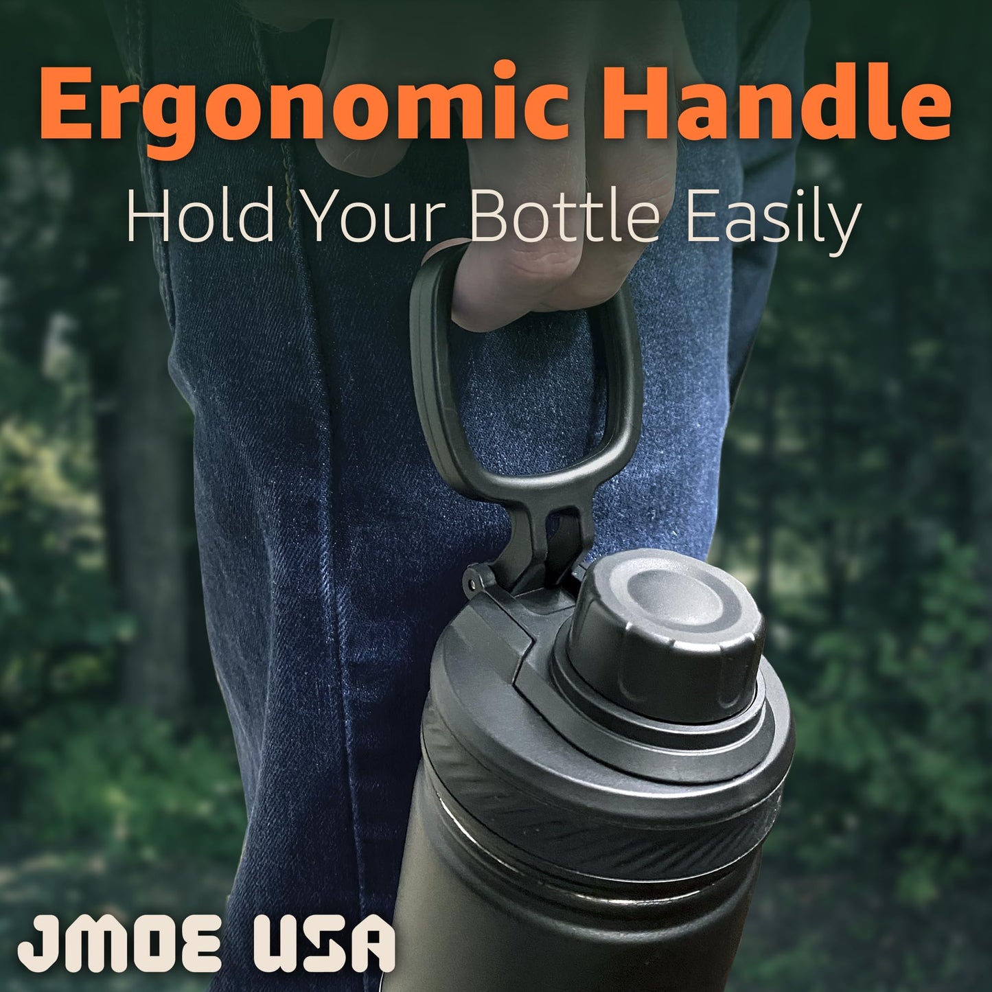 Jmoe USA Replacement Lid For Tal Ranger Pro and Manna Water Bottles | Fits 18, 26, 40, 64 oz Sizes | Shatter Resistant Material | Made of Food-Grade Plastic & Silicone | Easy Twist Cap (2-Pack)