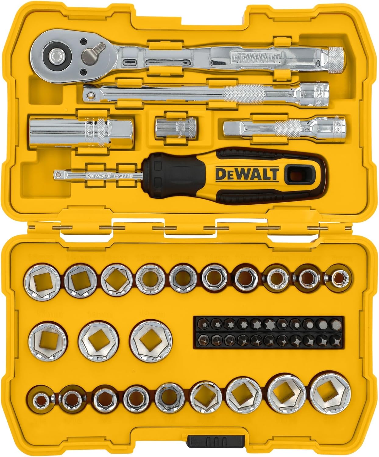 DEWALT 50-Piece Mechanics Tool Set with 3/8" Drive - Durable & Versatile