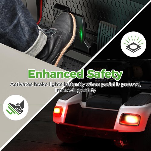 10L0L Universal Golf Cart Brake Light Switch Pad - Compatible with Yamaha G14 G16 G19 G22 G29/Drive, EZGO TXT RXV, Club Car DS Precedent - Replacement Brake Pedal Switch for 12V/36V/48V Carts