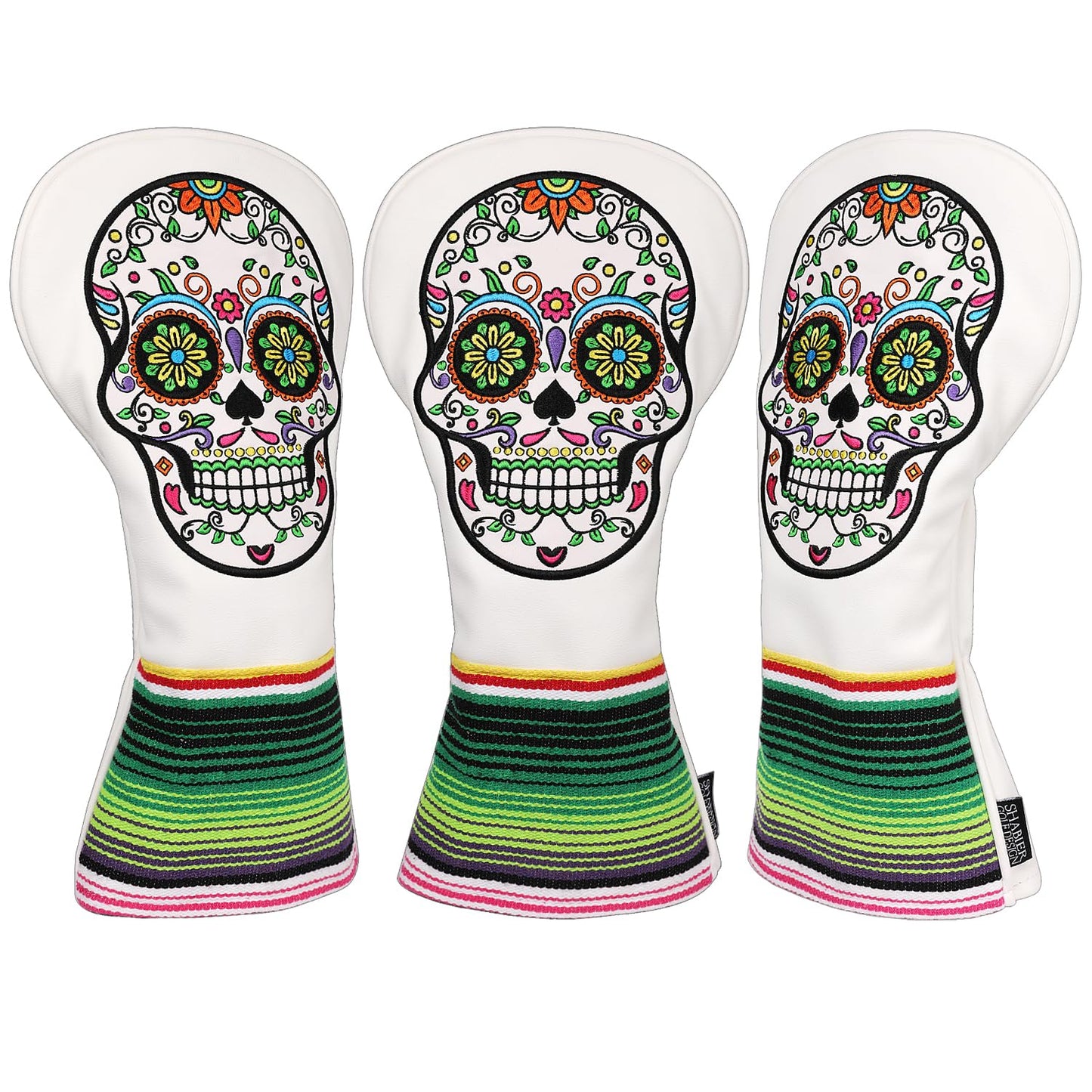 SHABIER White Golf Driver Headcover with Skull Design for Golf Driver Club