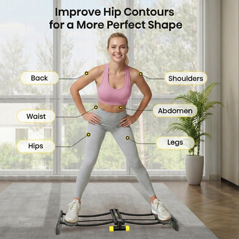 ZIWWVY Ski Trainer, Simulated Ski Machine, Adjustable Resistance Bands Machine Exercise Equipment for Leg Pelvic Floor Muscle Workout, Fun Cardio Fitness Equipment for Home Full Body Workout