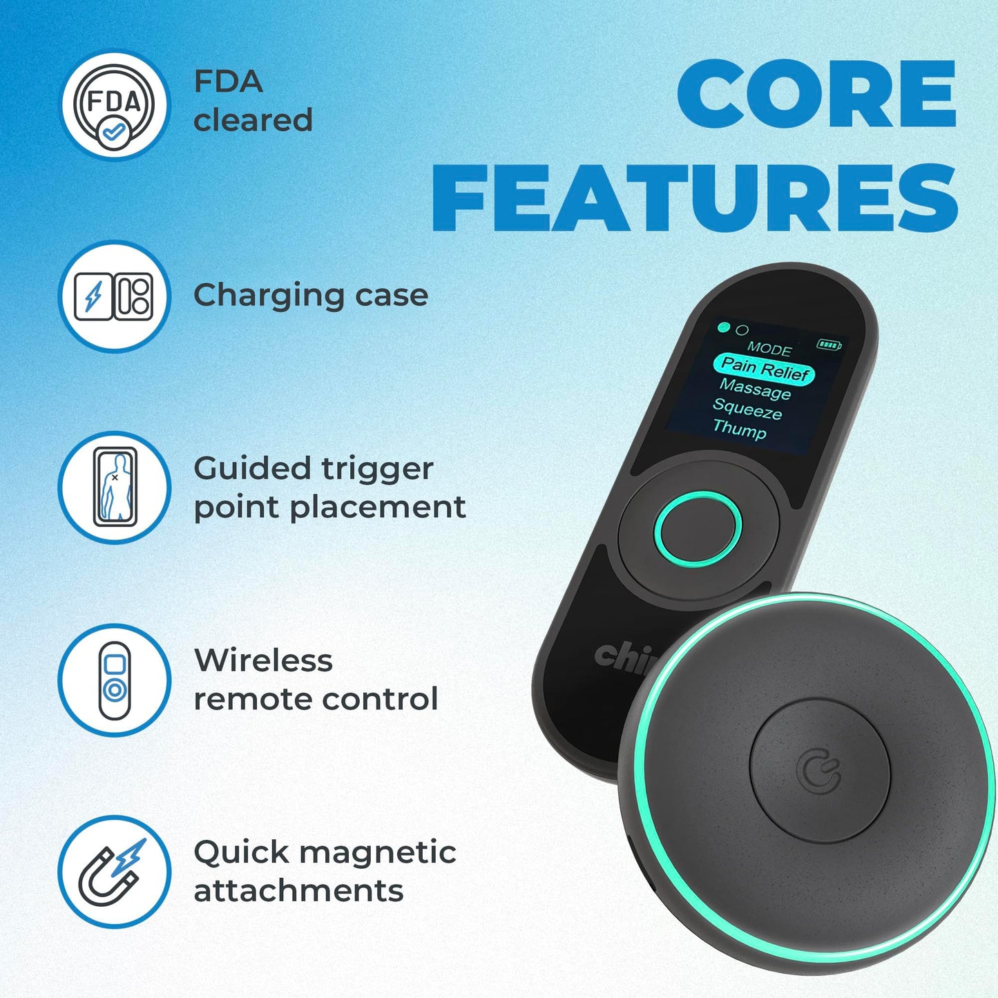 Chirp Halo Wireless Muscle Stimulator, Portable EMS TENS Unit (Double)