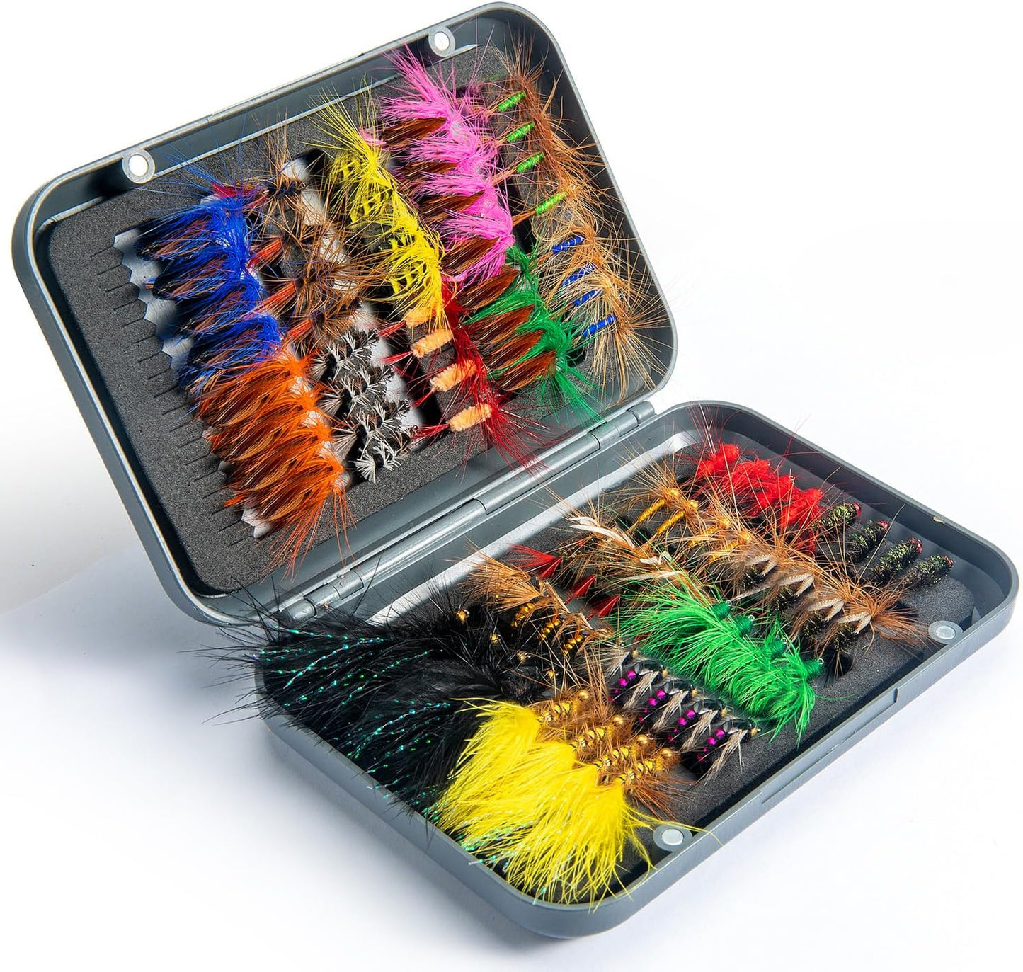YDIUDL 3rd Gen Fly Fishing Flies Kit - 80 Hand-Tied Dry Flies for Trout, Bass & Salmon | Lifelike Freshwater Lures