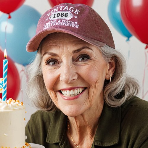 Happy 60th Birthday Gifts for Women Man Vintage 1966 Baseball Cap Funny Gifts Ideas Red