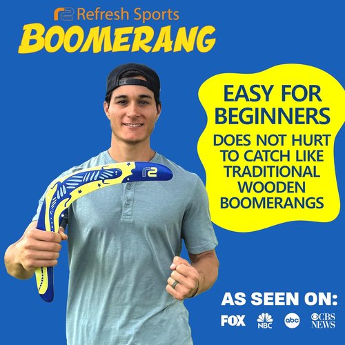 Boomerang | Fun & Easy to Throw Boomerangs for Kids & Adults - Soft Catch Design - Perfect Summer Outdoor Toy