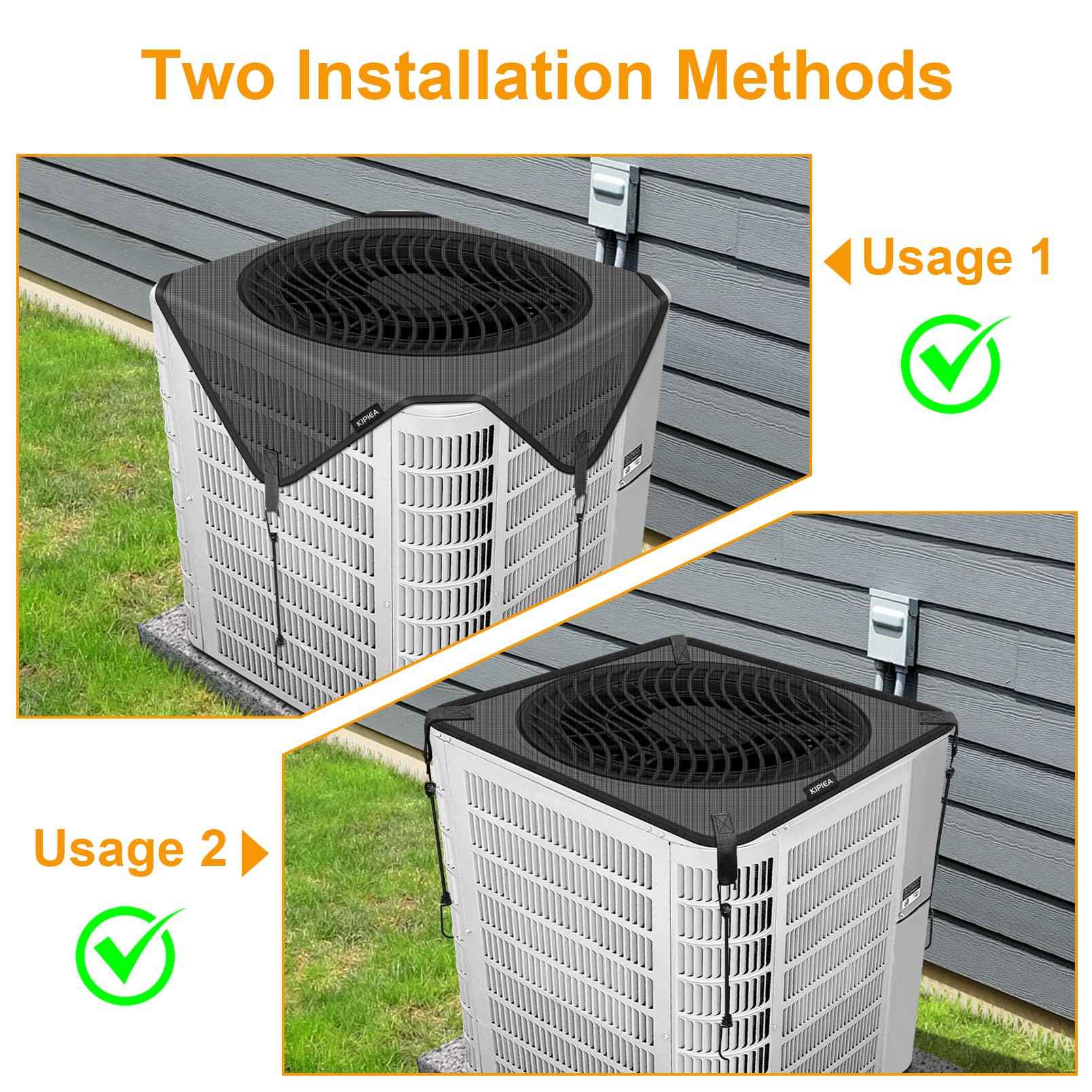 Kipiea Central Air Conditioner Mesh Covers for Outside Units, Top Universal Upgrade Mesh Outdoor AC Unit Cover Defender for All Seasons (30" x 30")