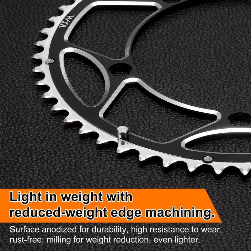 HARFINGTON 2pcs 130BCD Bike Chainring Set 39T/53T Round Narrow Wide Aluminum Chainring Chainwheel with Double Round 5 Bolts for Road Bike Bicycle 9/10/11 Speed Chains