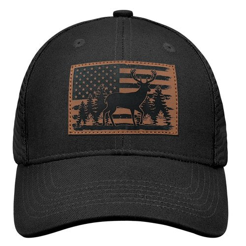 Hunting Hats for Men,Deer Hunting Baseball Cap, for Dad/Husband/Grandpa,Mesh Leather Trucker Hat Baseball Cap