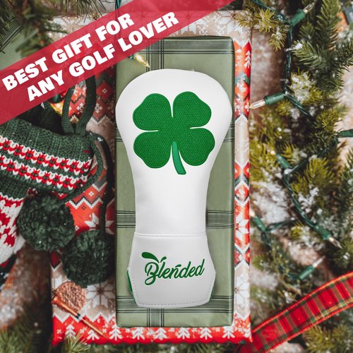 Golf Club Covers Embroidery Green Lucky Clover Fariway Wood Headcover 3 Wood Head Cover Leather Golf Headcover for Most Brand (for Fariway Wood)
