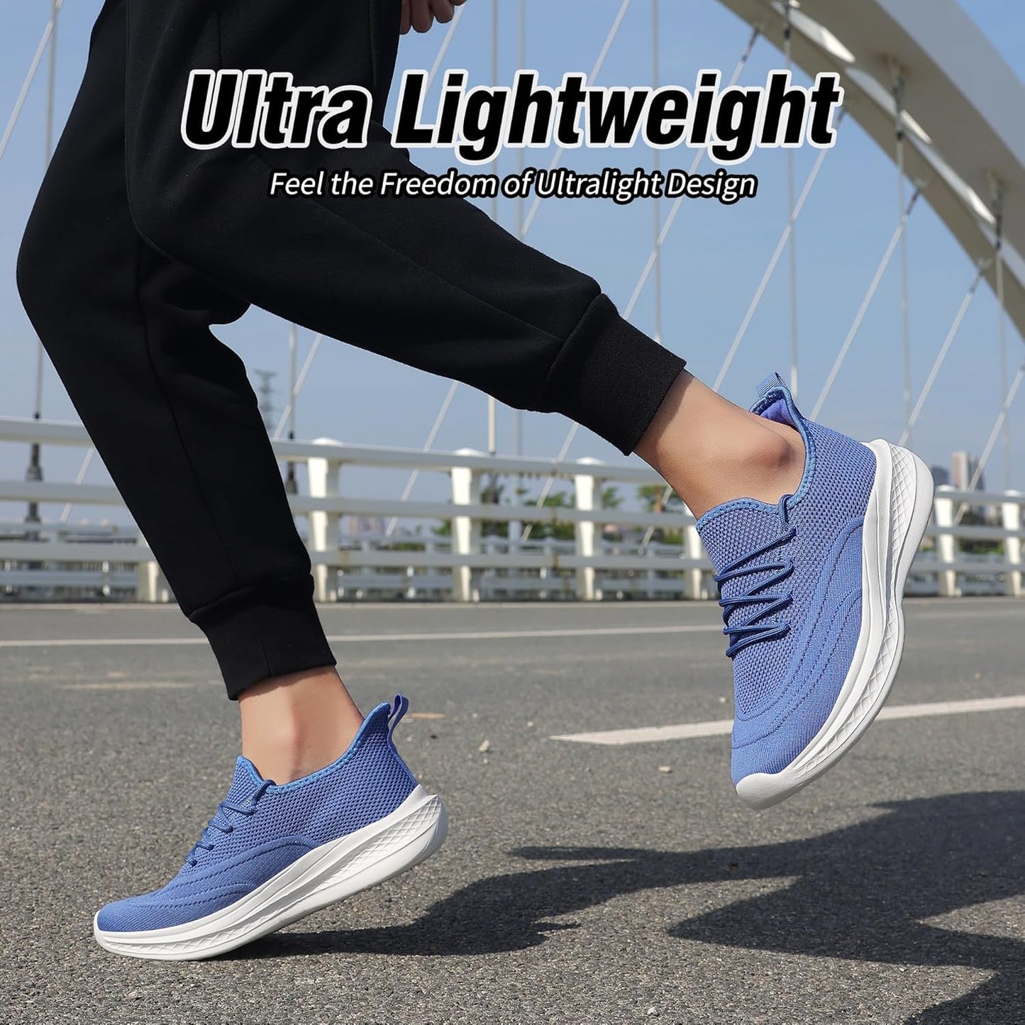 VAMJAM Men's Running Shoes - Lightweight Slip-On Sneakers | Breathable Mesh for Gym Workouts