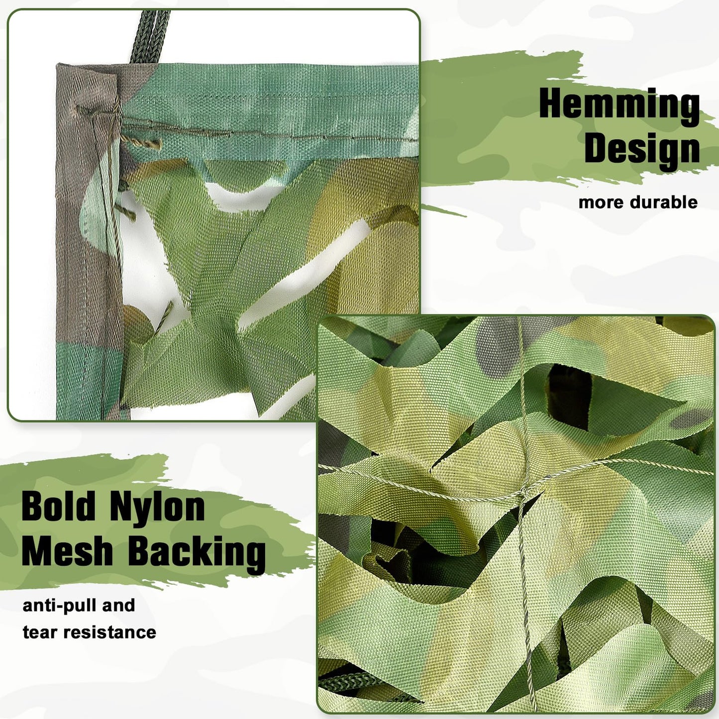 Yeacool Camo Netting 10x10 Mesh Camouflage Netting Military Surplus Hunting Blind Net for Military Theme Party Decor Sunshade Backdrop Car Cover Camping Shooting (Woodland Camo, 10ftx10ft, 3m*3m)