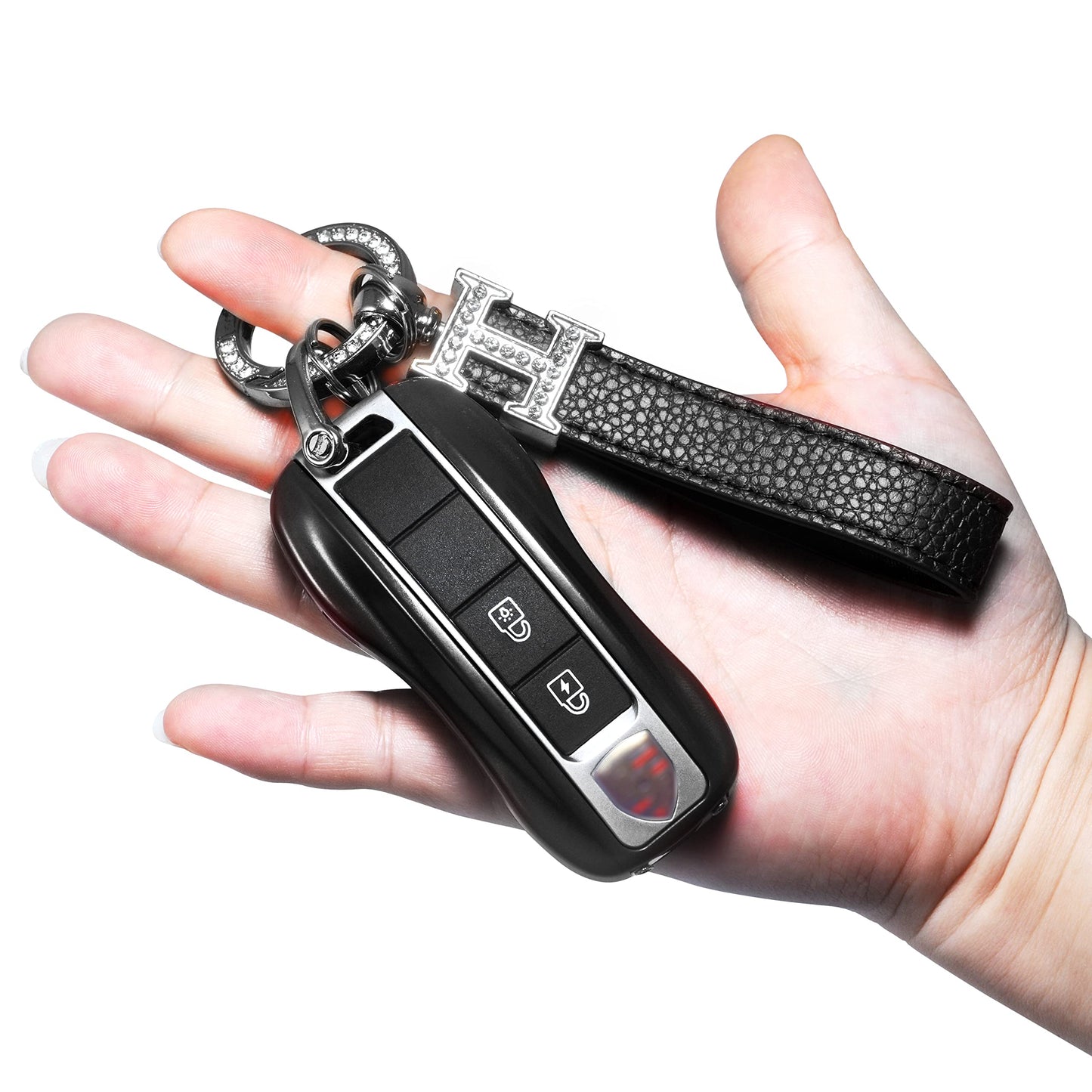 Mini Stun Gun with LED Flashlight and Wrist Strap – Unique Key fob Design (Black)